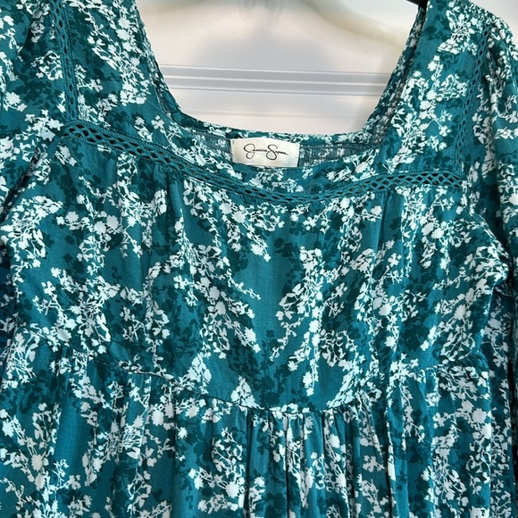 Jessica Simpson Dress with Long Sleeves Green (Teal) and‎ White Size Medium - Picture 3 of 6